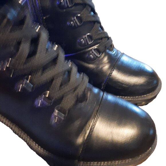 G by Guess Jetti Black Heeled Combat Boots - Picture 6 of 10